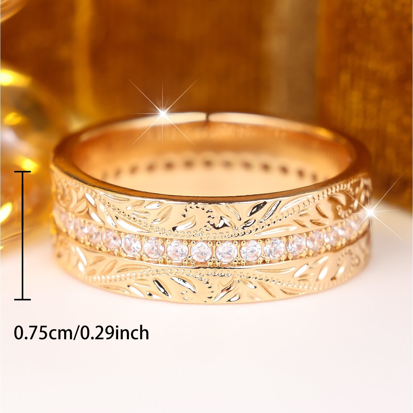 Unisex White Synthetic Zircon Ring, Elegant Classic Design